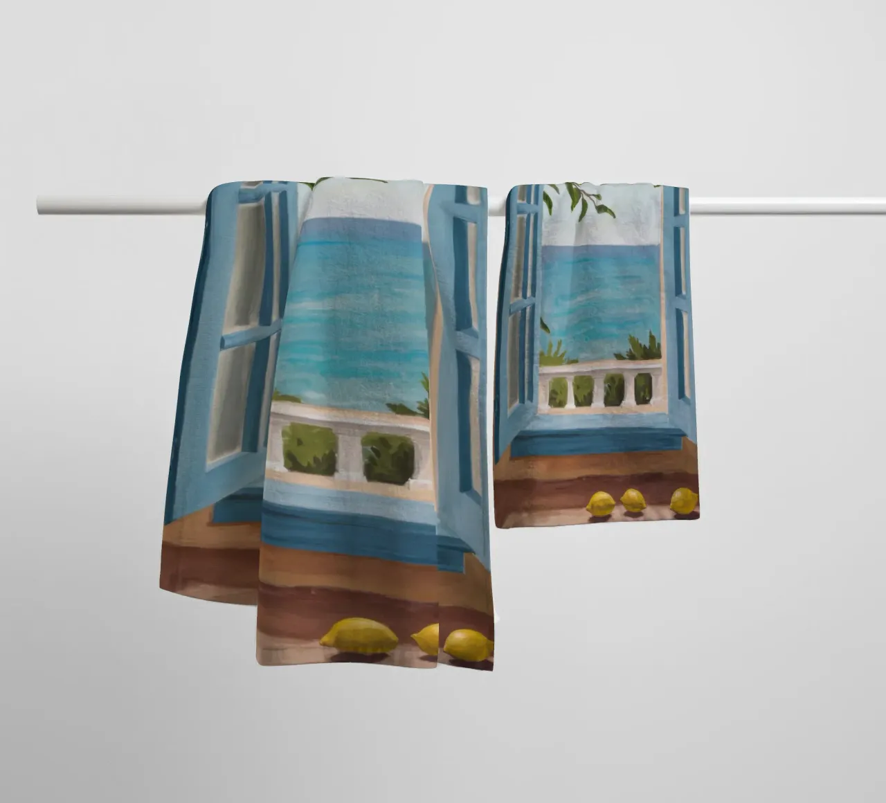 Window to the Sea towel by Mythy Brush
