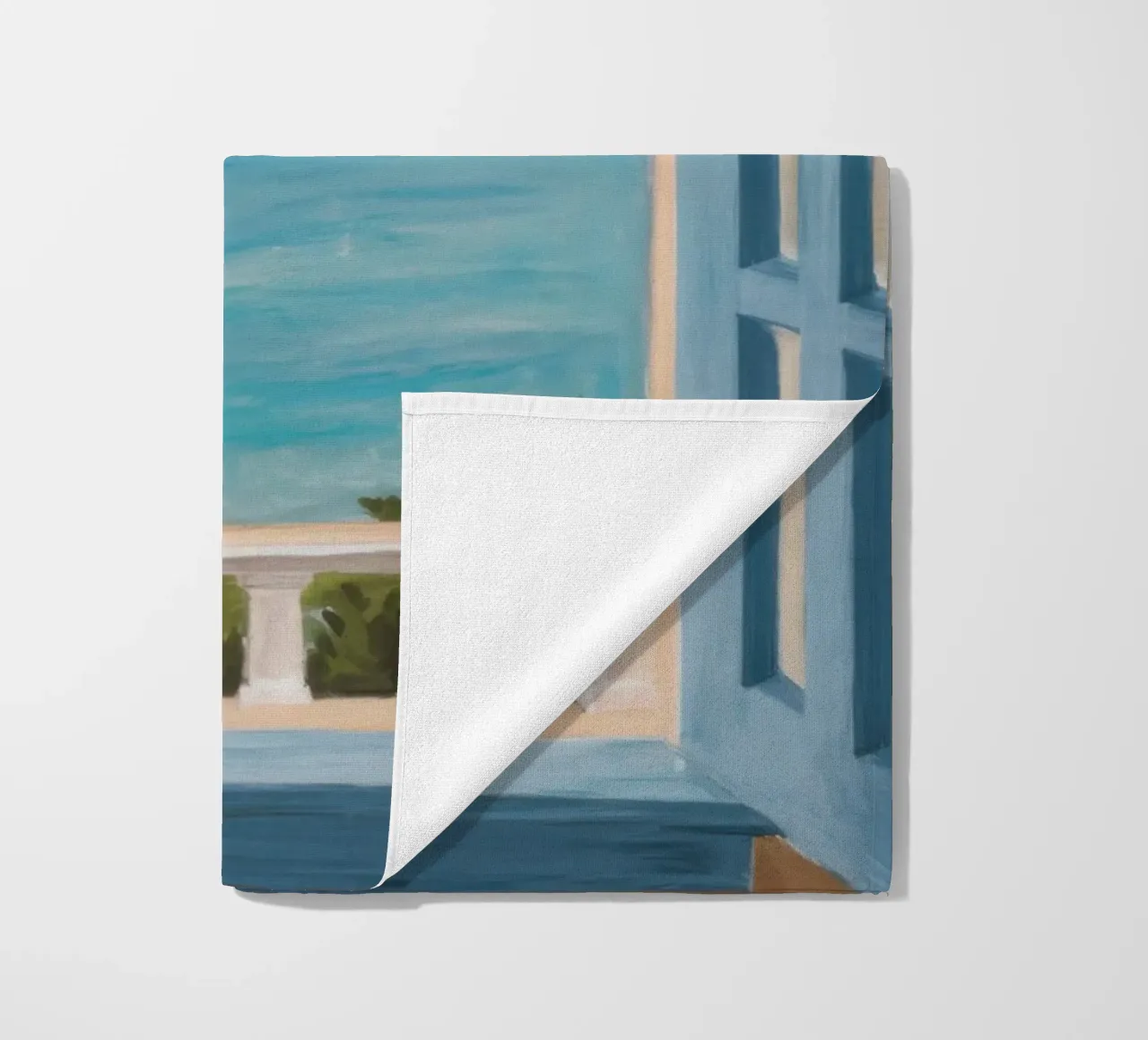Window to the Sea beach towel by Mythy Brush