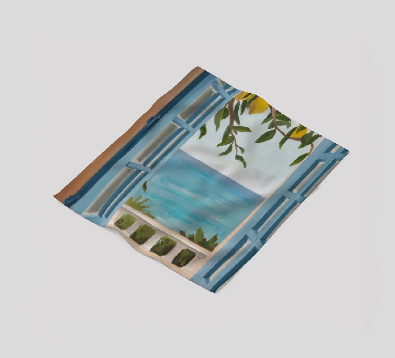 Window to the Sea fleece blanket by Mythy Brush