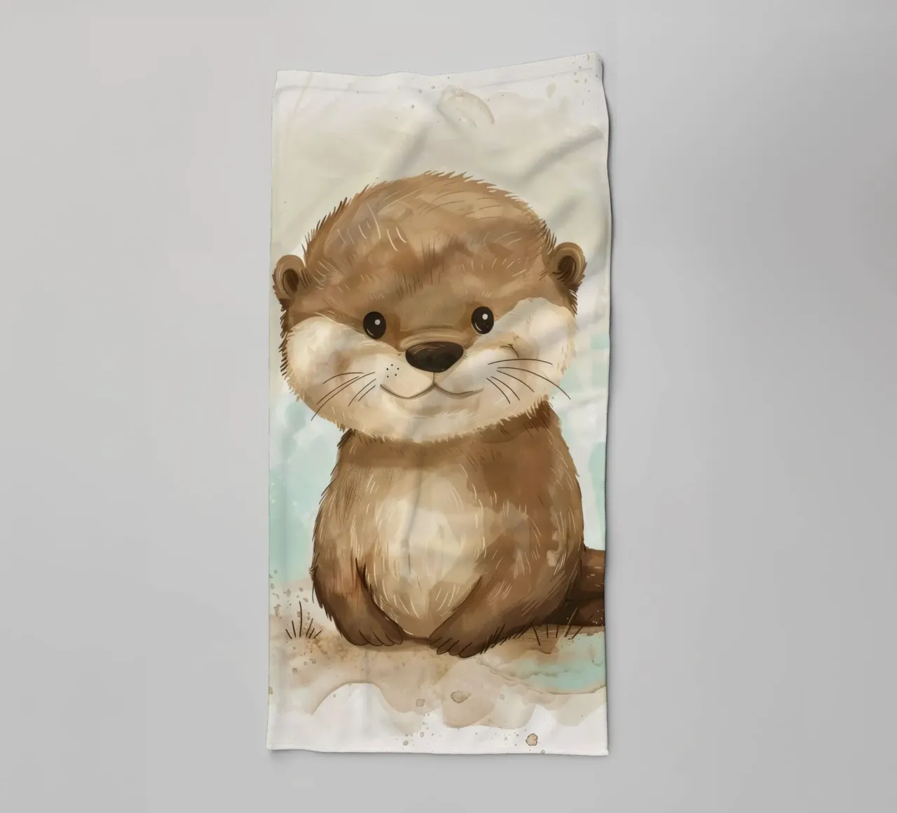 Mignonne loutre à la fourrure douce et aux yeux brillants serviette de bain de DesignDoodle