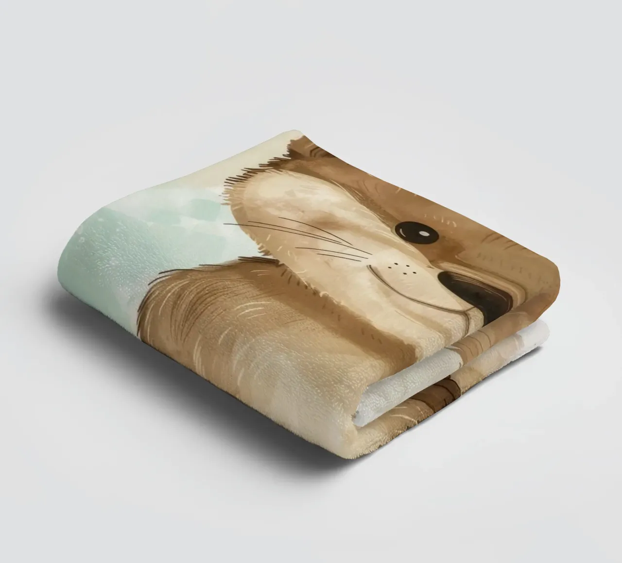 Mignonne loutre à la fourrure douce et aux yeux brillants serviette de bain de DesignDoodle
