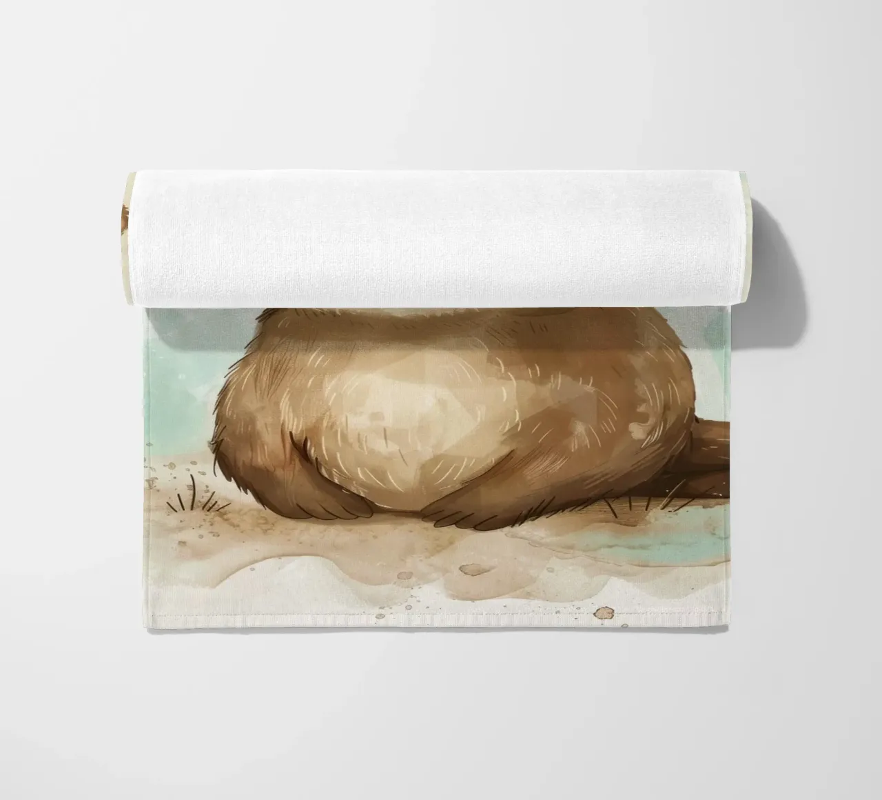 Schattige otter met zachte vacht en heldere ogen strandhanddoek van DesignDoodle