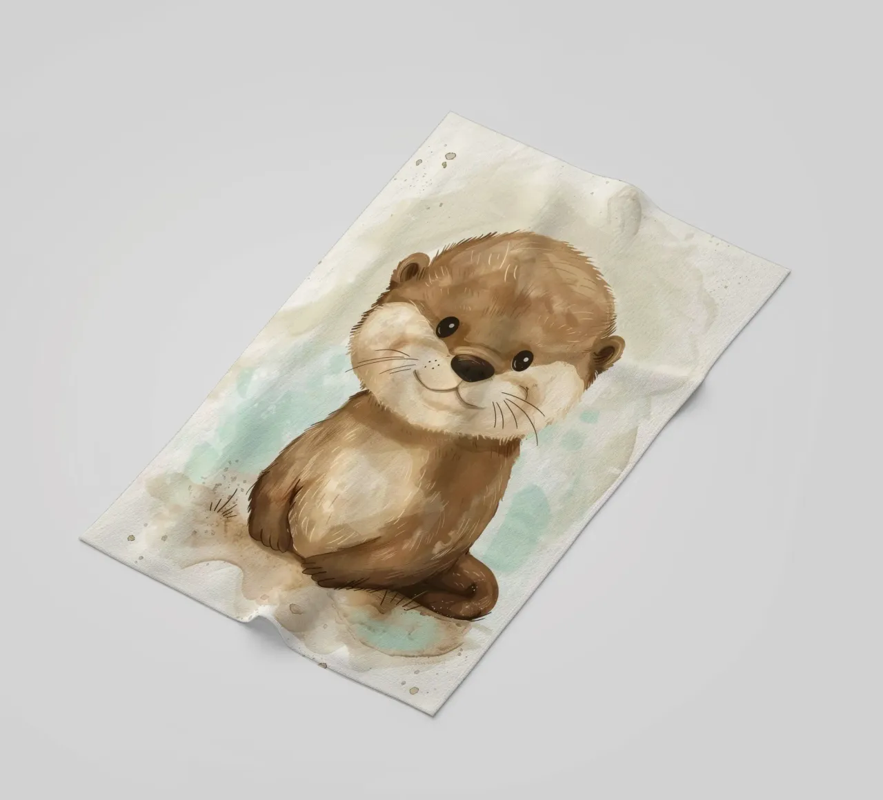 Schattige otter met zachte vacht en heldere ogen strandhanddoek van DesignDoodle