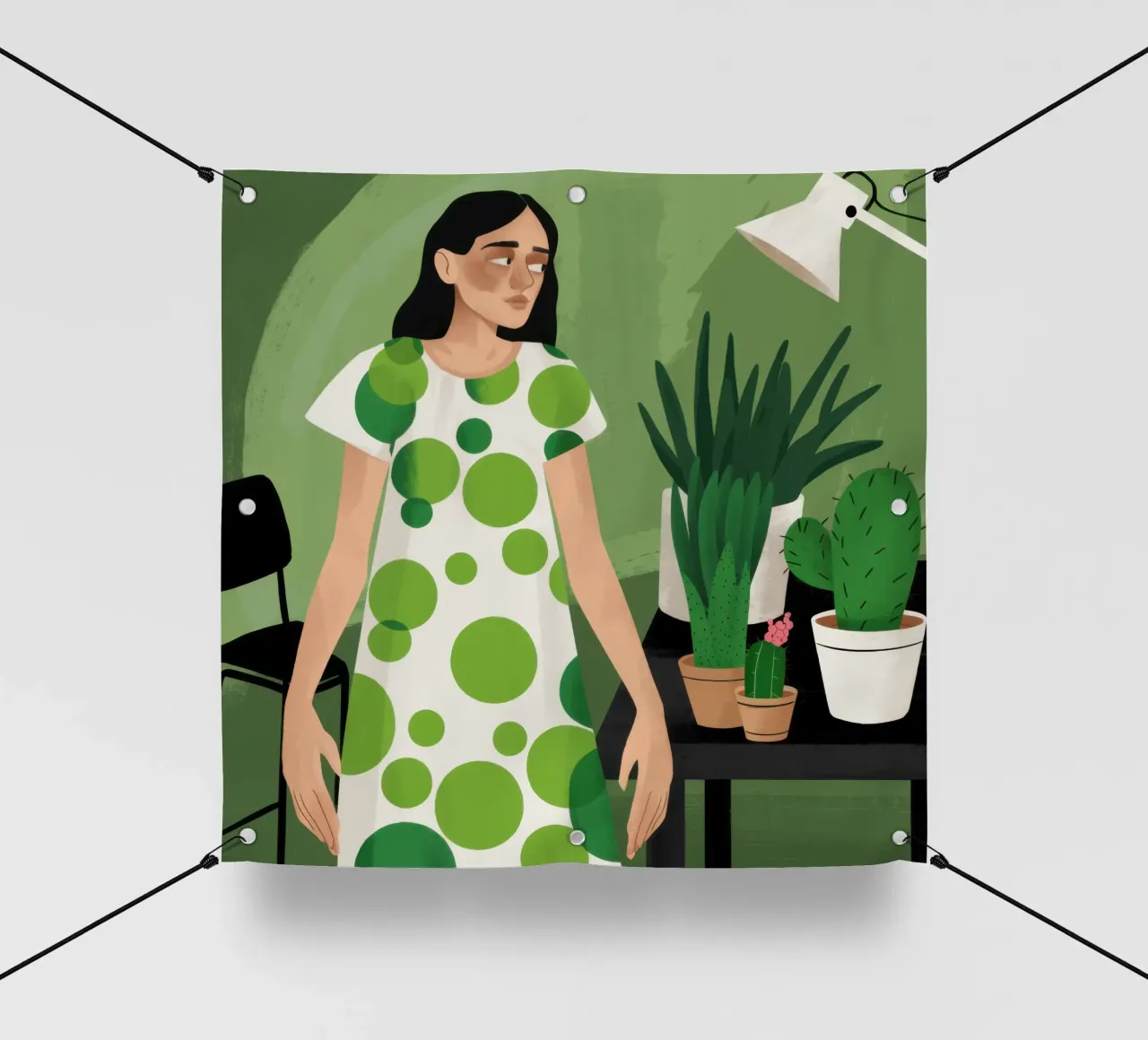 Posatoio a pois del botanico telo in pvc da Giant Foxs