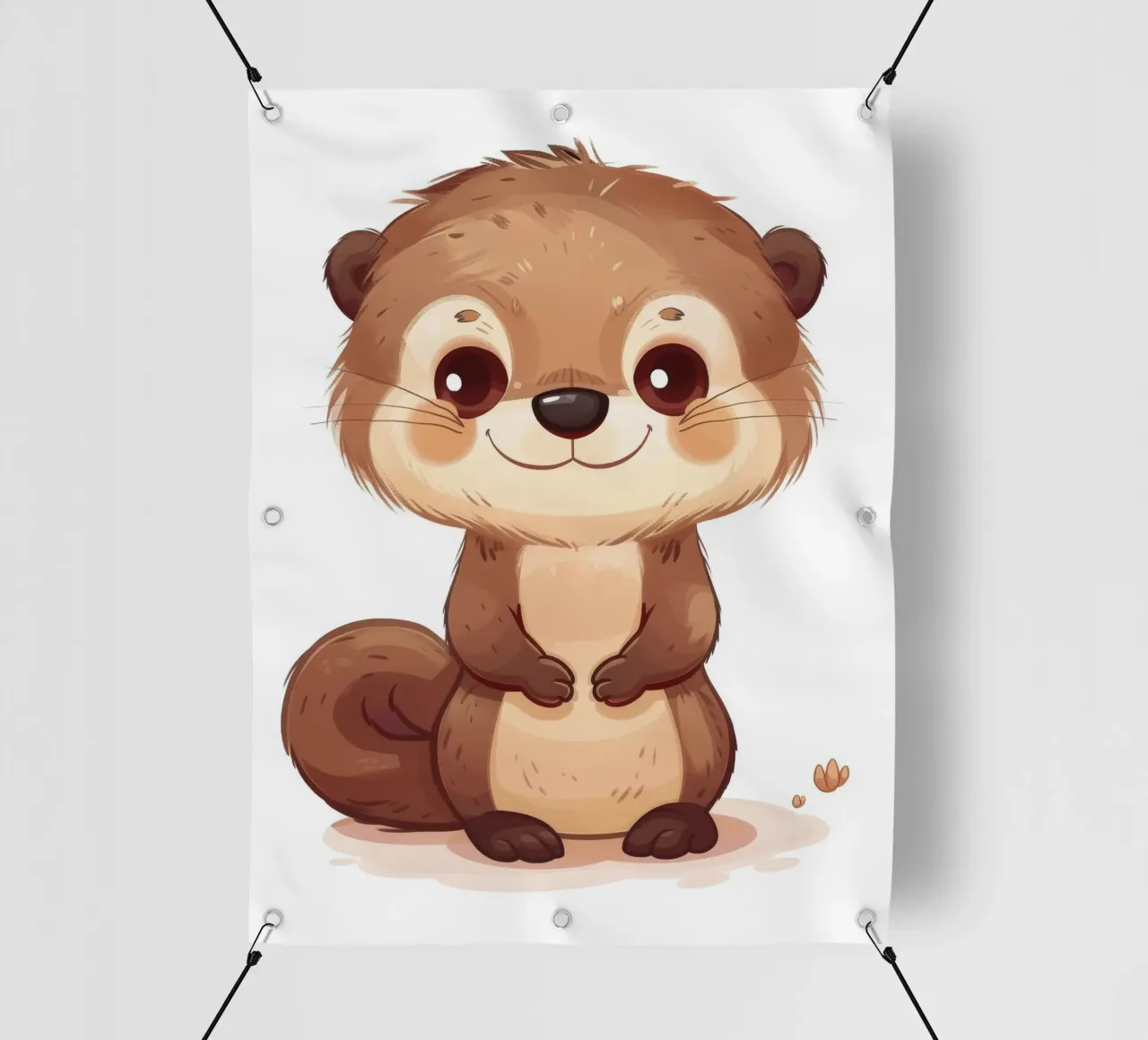 Simpatico personaggio di lontra dei cartoni animati in piedi con un sorriso amichevole telo in pvc da DesignDoodle