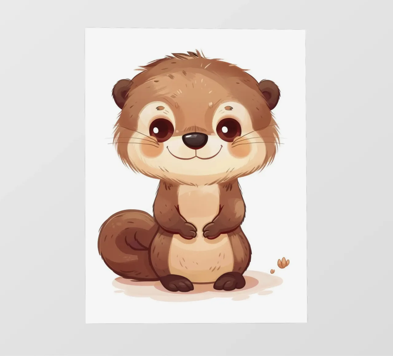 Simpatico personaggio di lontra dei cartoni animati in piedi con un sorriso amichevole telo in pvc da DesignDoodle