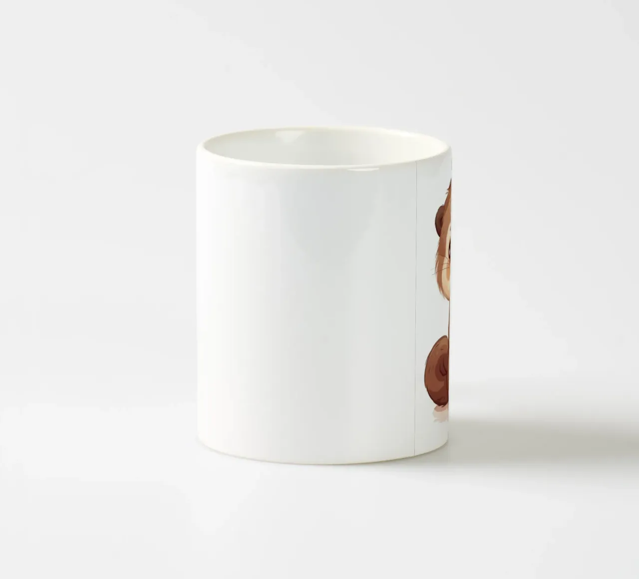Simpatico personaggio di lontra dei cartoni animati in piedi con un sorriso amichevole tazza in ceramica da DesignDoodle
