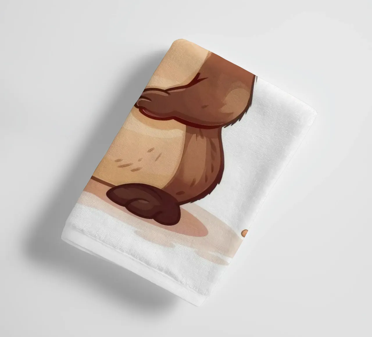 Cute cartoon otter character standing with a friendly smile towel by DesignDoodle