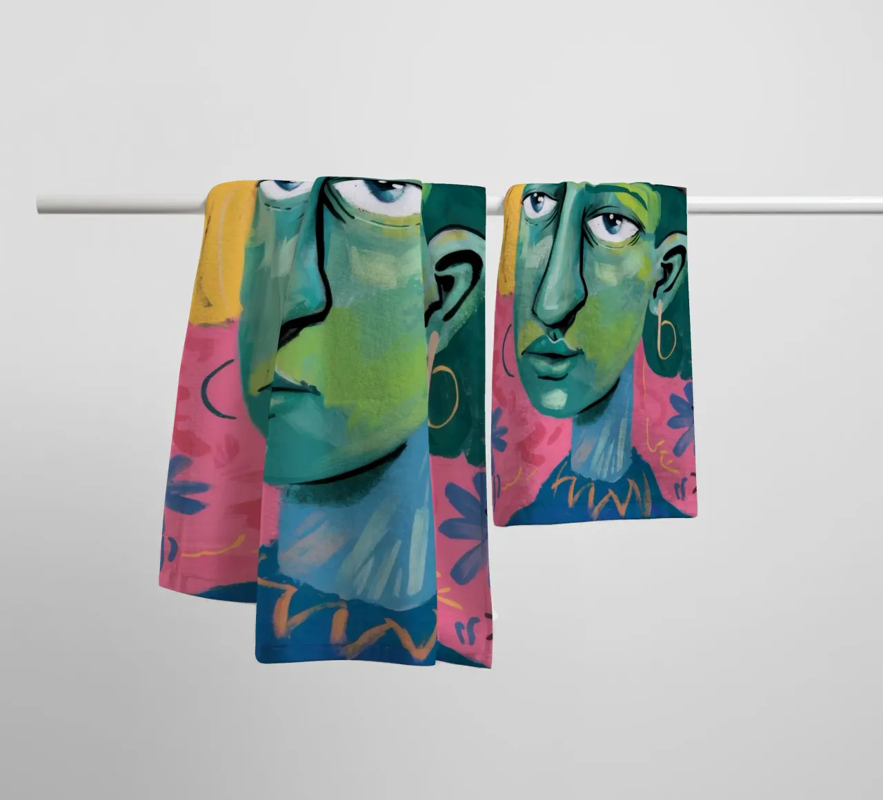 Harlequin Hue Melancholy towel by Dream Gesso