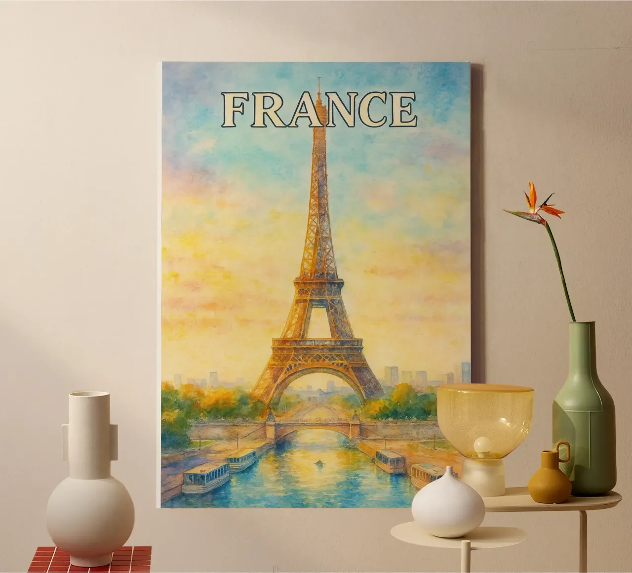 Francia Pittura Immaginazione tela con Cornice a cassetta da Diamond