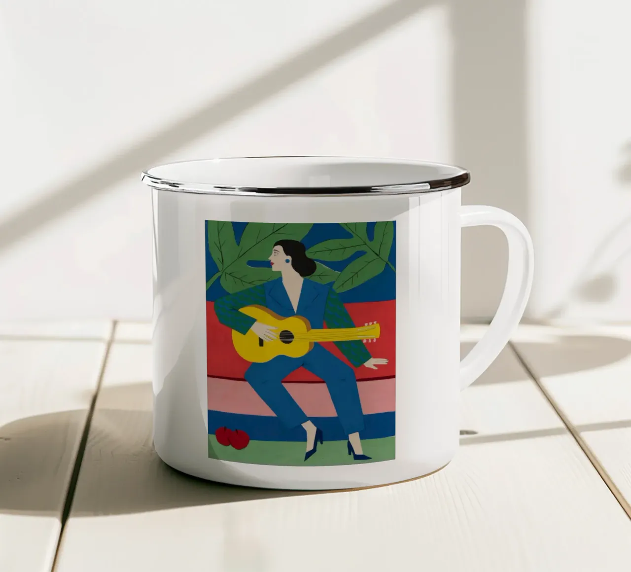 Strimpellare il blues tazza in smalto da Ink Pulse