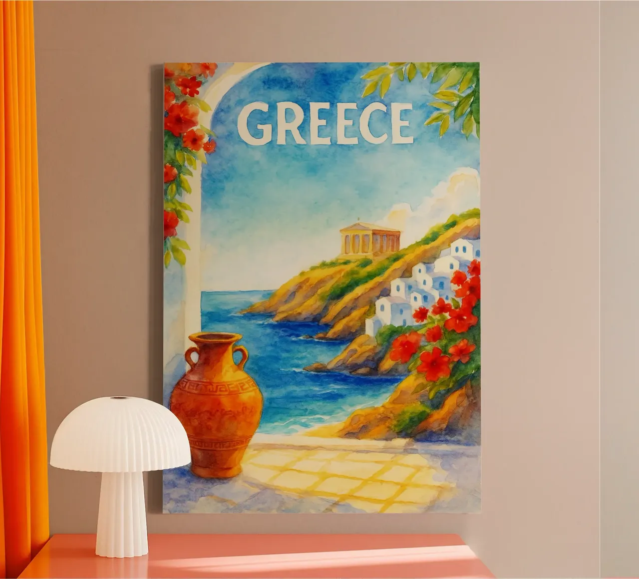 Grecia Pittura Immaginazione tela con Cornice a cassetta da Diamond