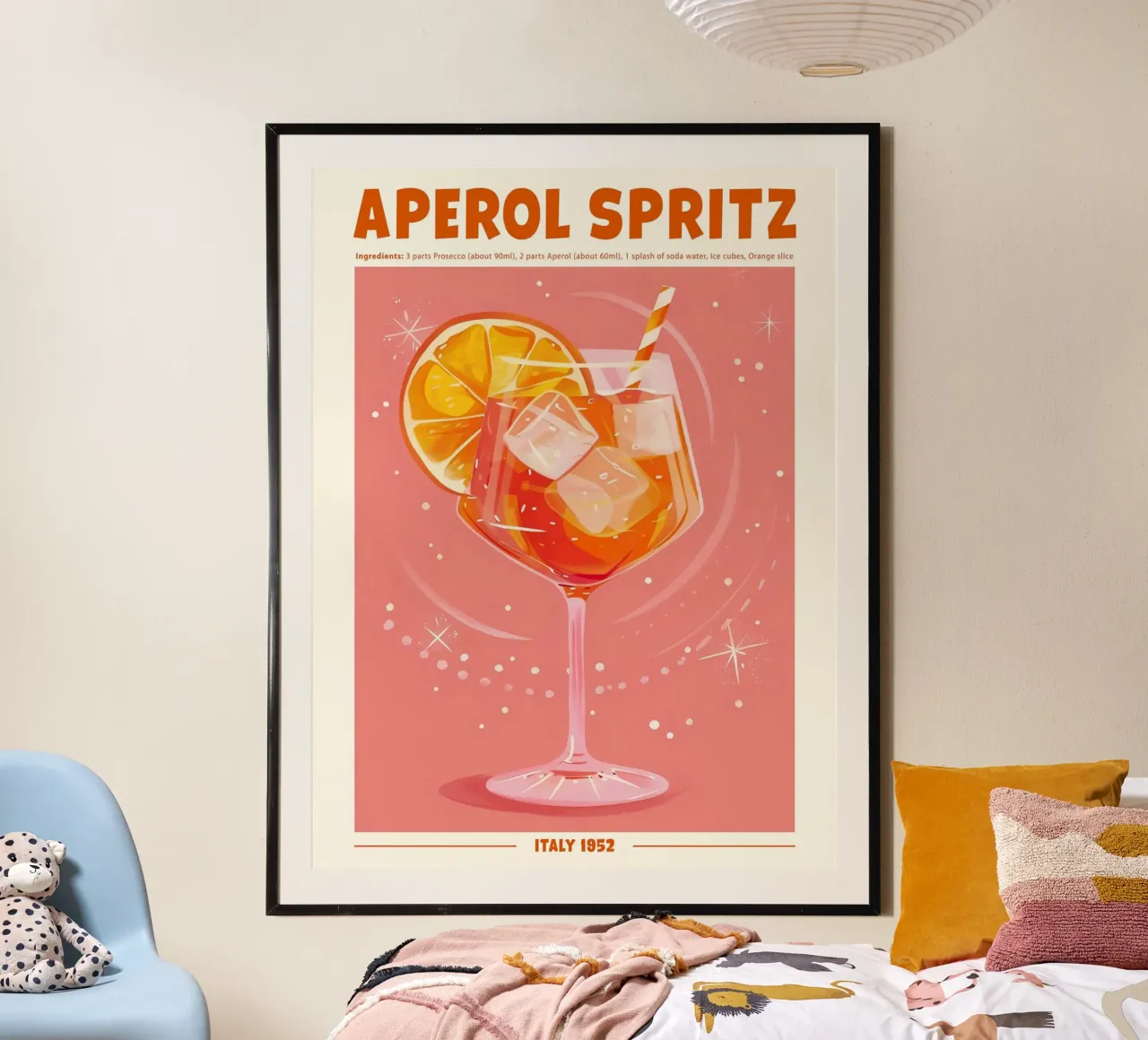 Aperol Spritz Italy 1952 poster con telaio in alluminio da janetlynn