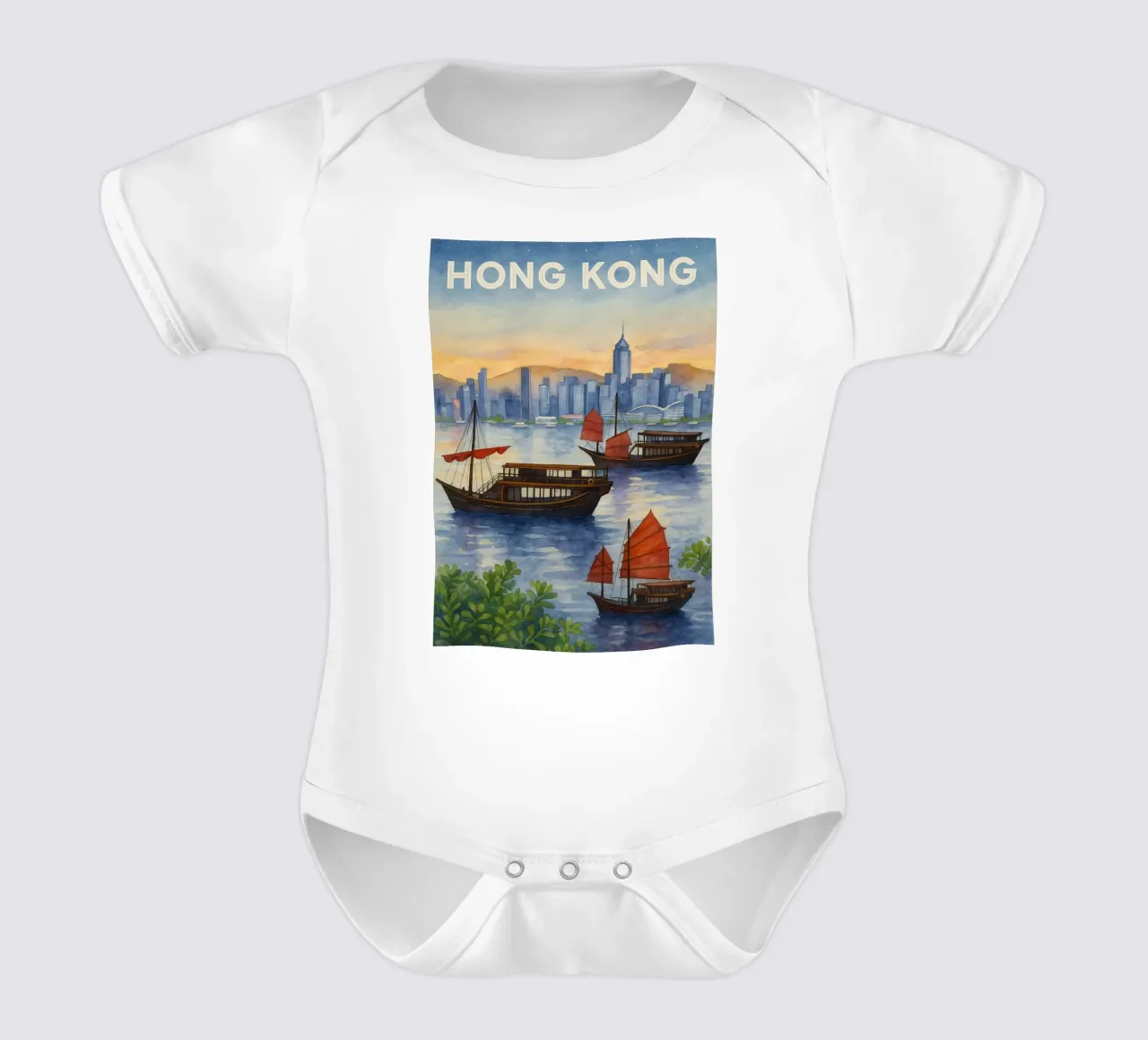 Hongkong Drawing Painting Imagination short-sleeve baby romper by Diamond