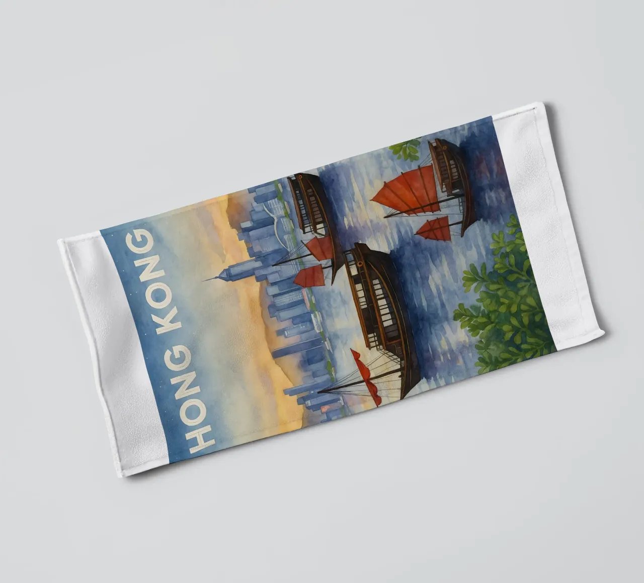 Hong Kong Dibujo Pintura Imaginación toalla de baño de Diamond