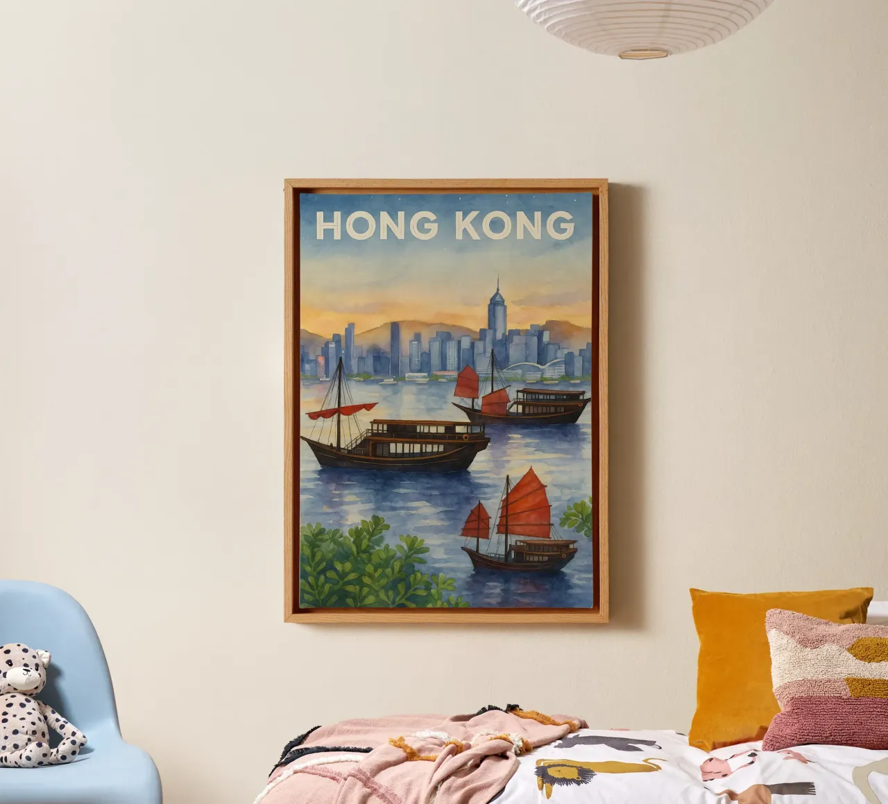 Hongkong Disegno Pittura Immaginazione tela con Cornice a cassetta da Diamond