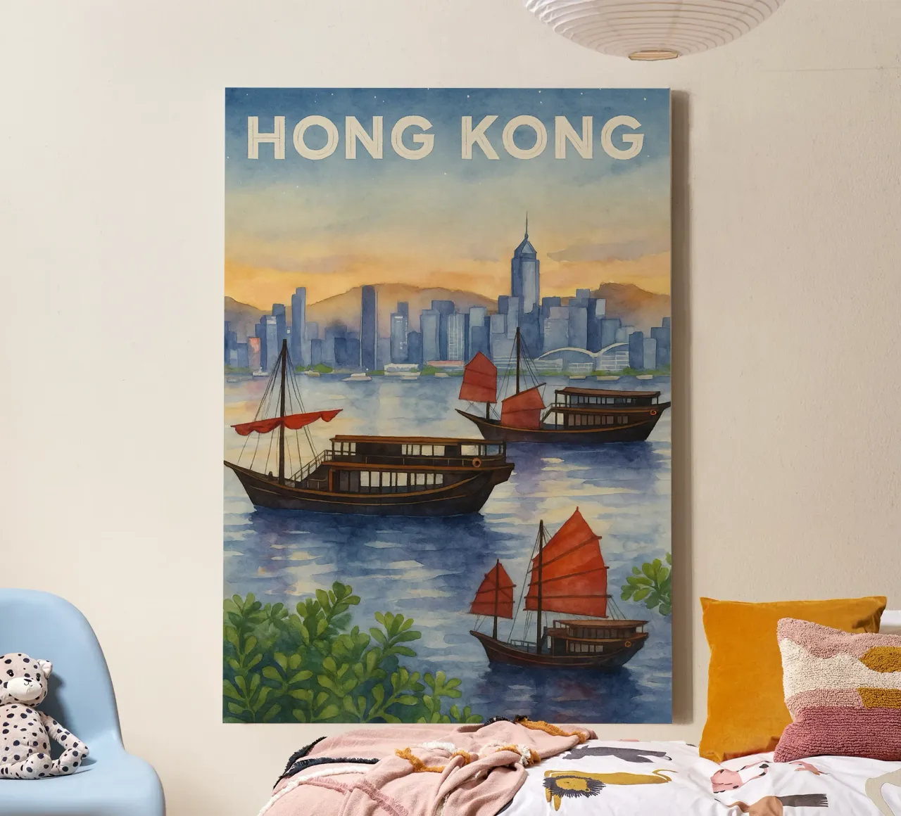 Hongkong Disegno Pittura Immaginazione tela con Cornice a cassetta da Diamond