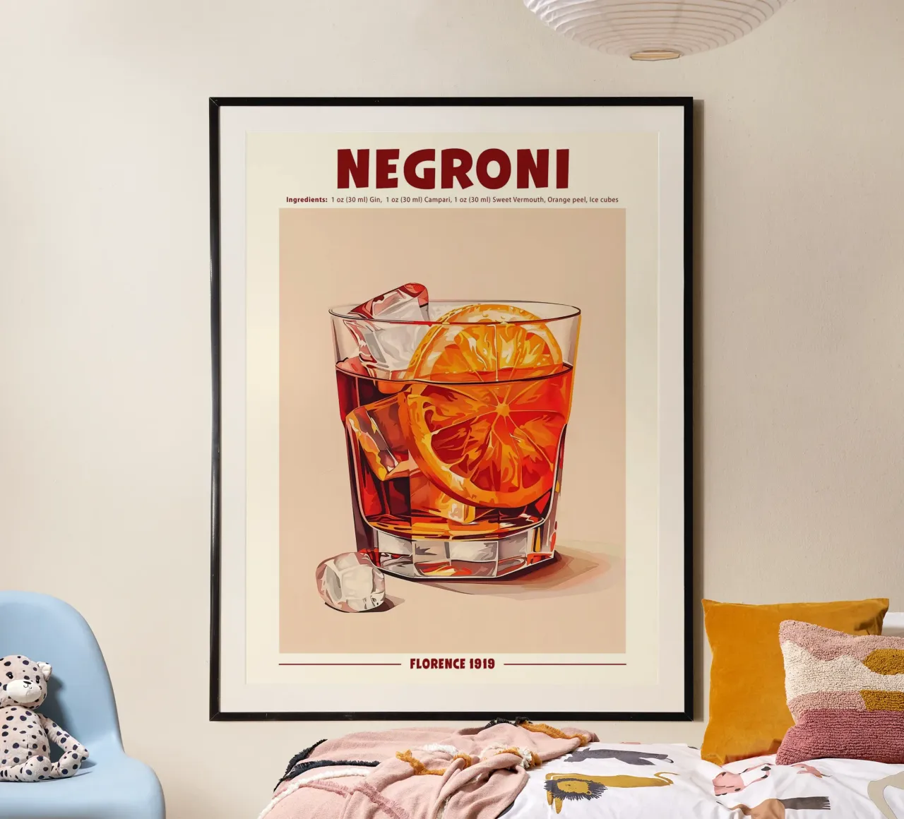 Negroni Florence 1919 poster with plastic frame by janetlynn