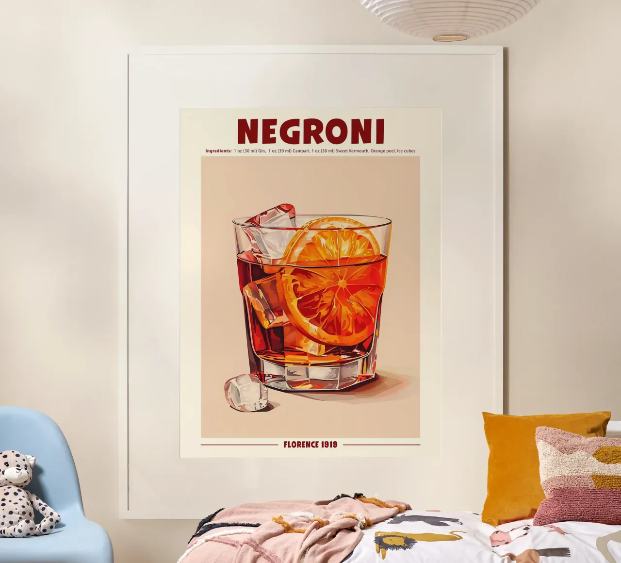Negroni Florence 1919 poster with plastic frame by janetlynn