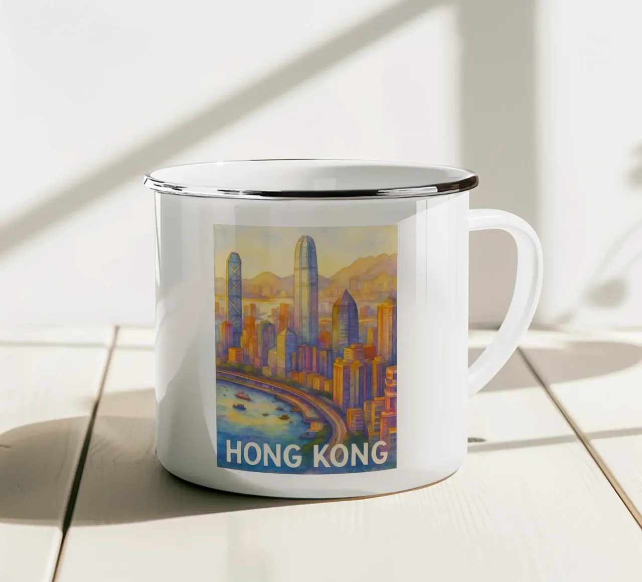 Verbeelding van schilderijen in Hong Kong emaille mok van Diamond