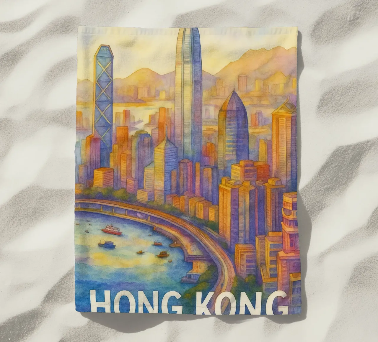L'immaginazione pittorica di Hong Kong telo mare da Diamond