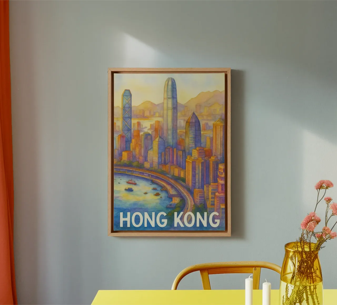Verbeelding van schilderijen in Hong Kong canvas met Baklijst van Diamond