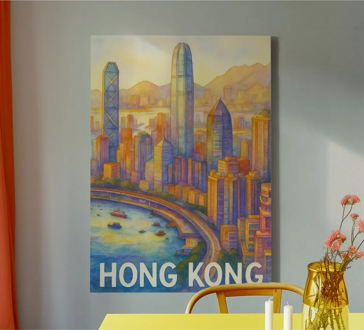 Verbeelding van schilderijen in Hong Kong canvas met Baklijst van Diamond