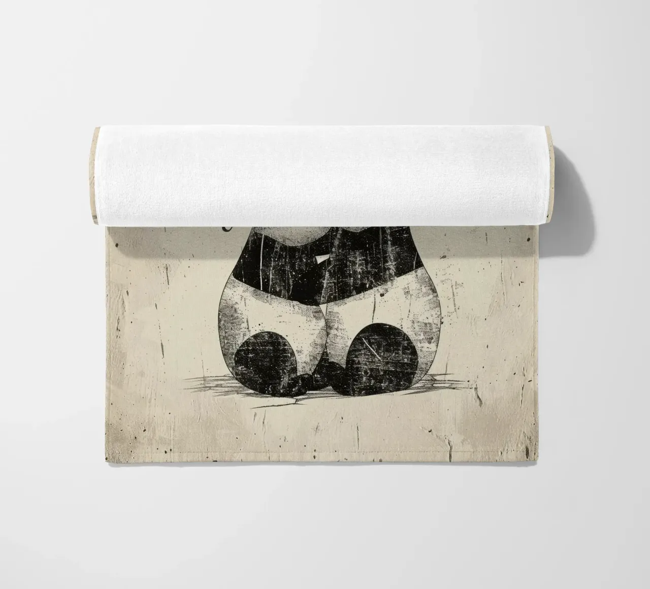 Des pandas échangent de l'affection avec des ballons en forme de cœur serviette de plage de DesignDoodle