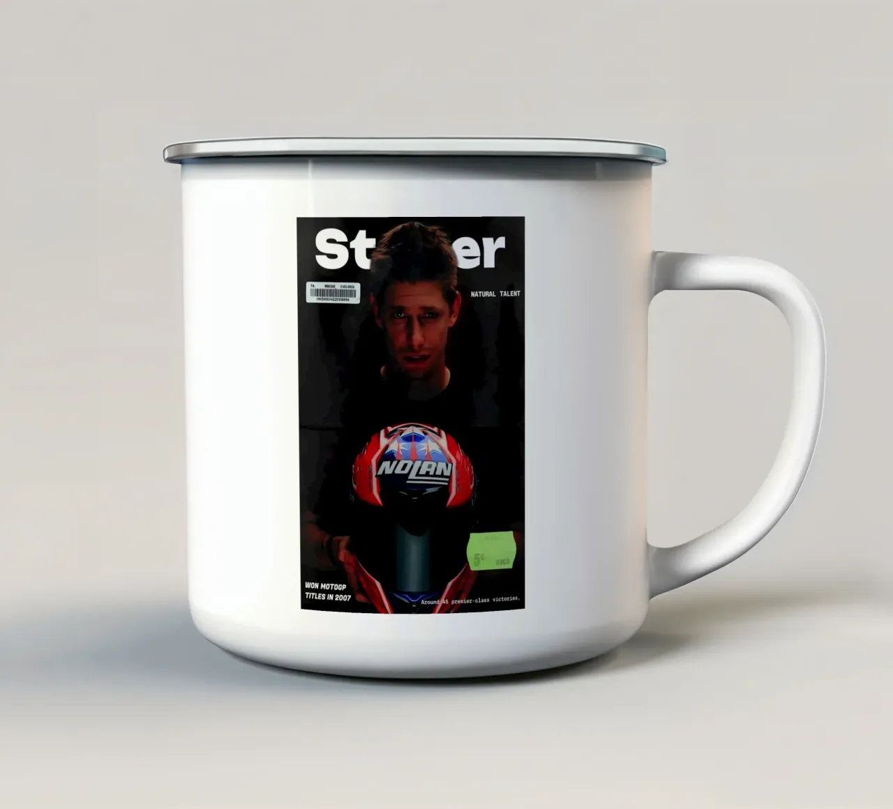Casey Stoner tazza in smalto da Low poly art