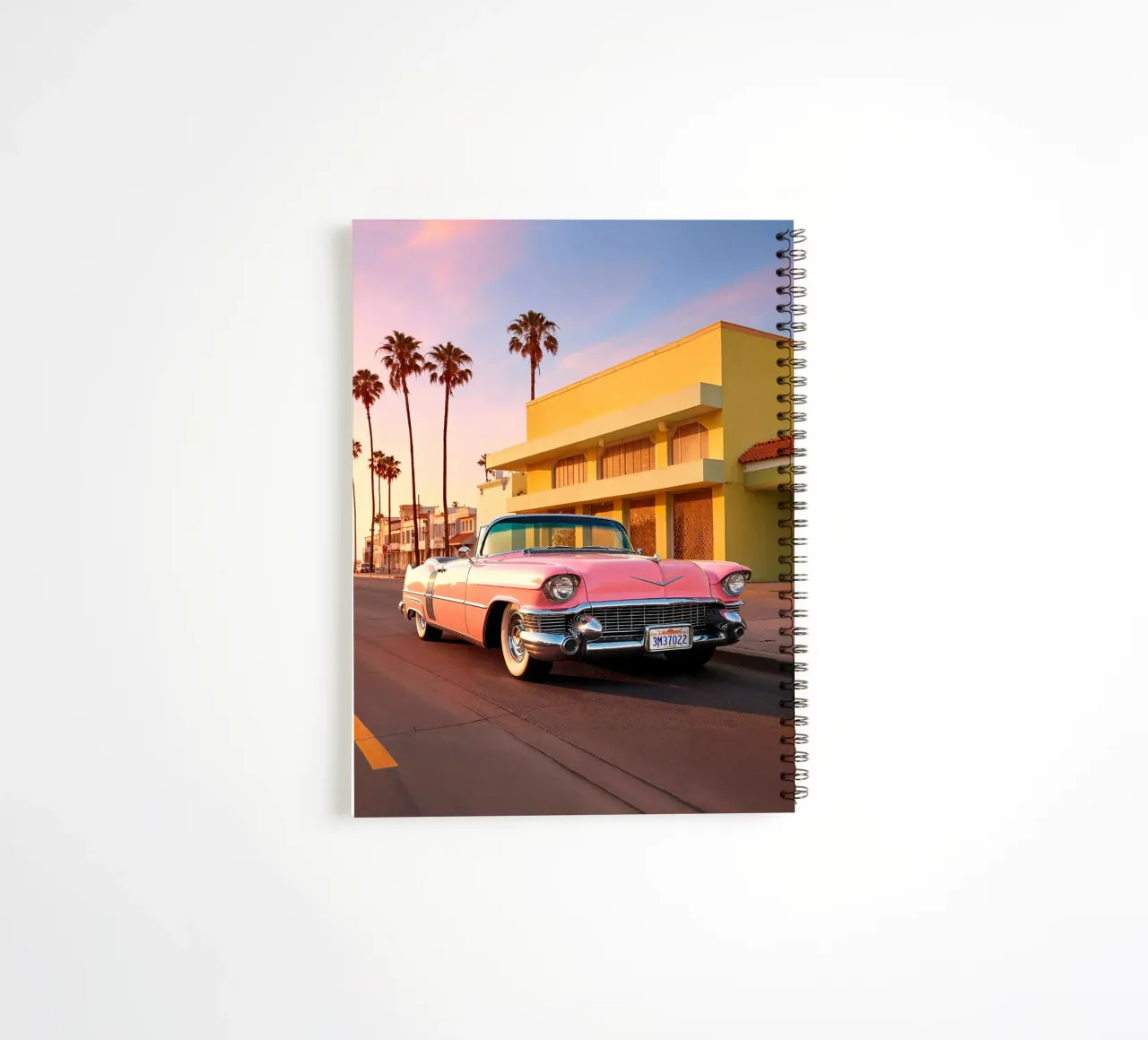 La Pink Cadillac spiral notebook by robertmotoiart