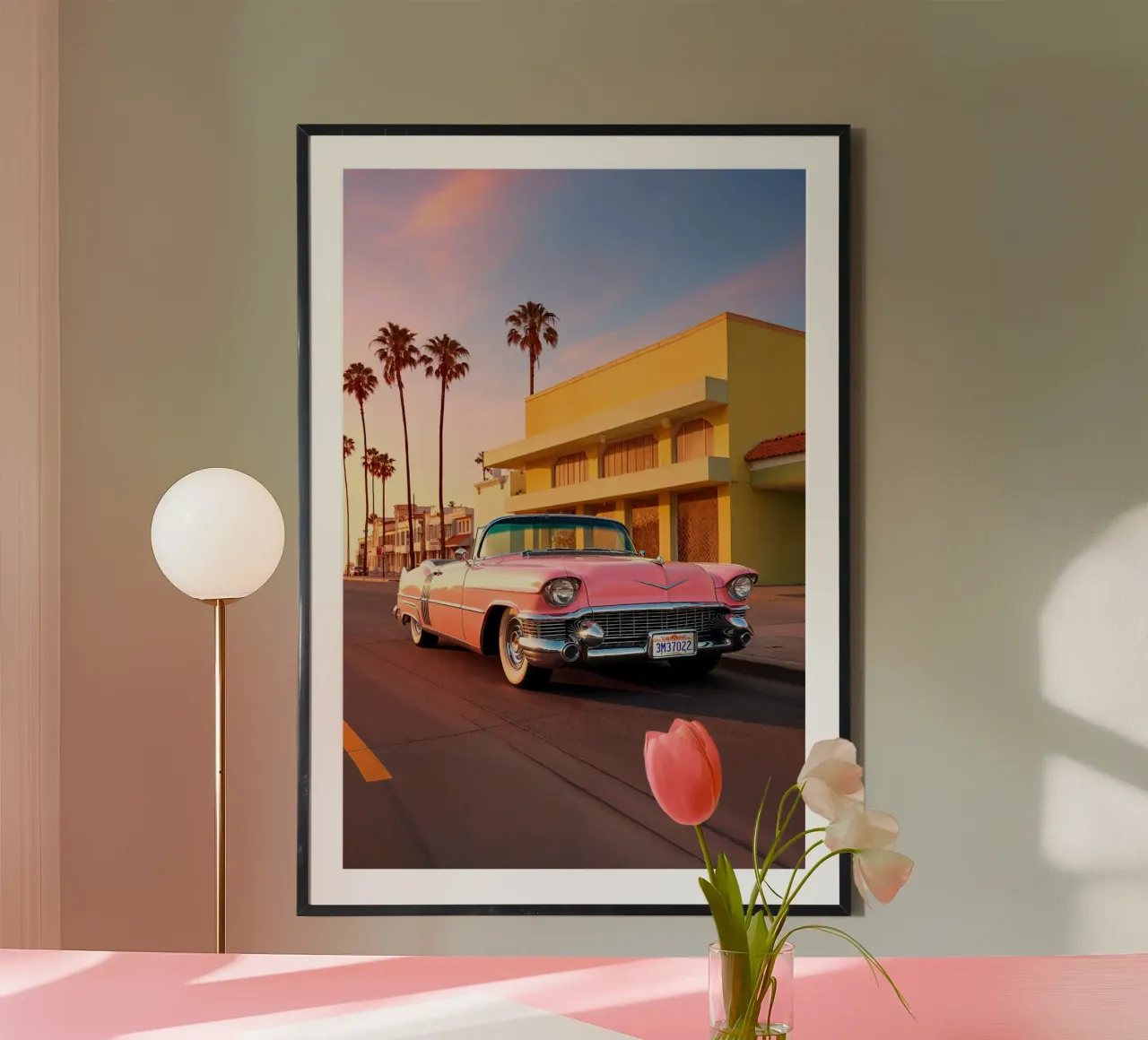 La Pink Cadillac poster by robertmotoiart