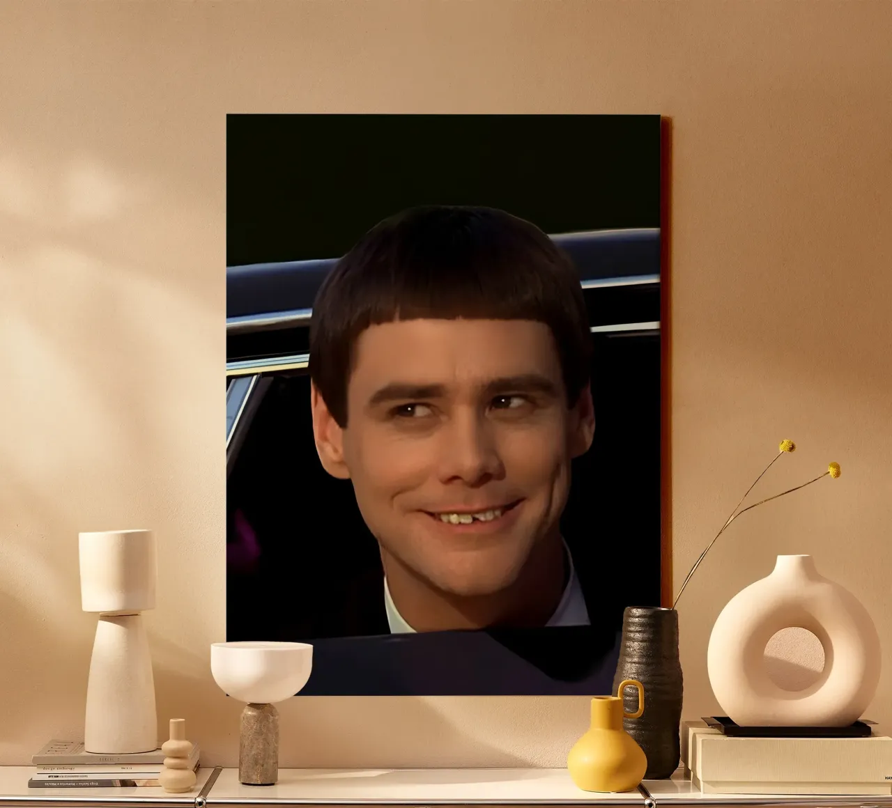 Jim Carrey Leinwand von Low poly art
