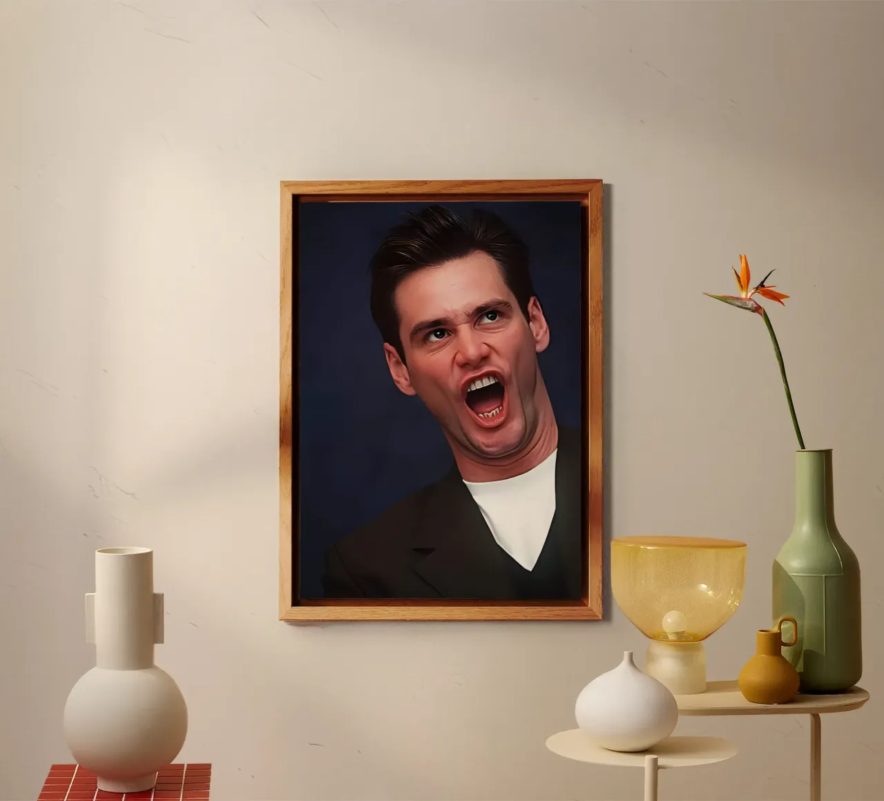 Jim Carrey alluminio dibond da Low poly art