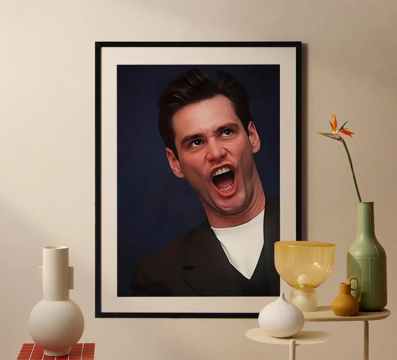 Jim Carrey carta hahnemühle da Low poly art