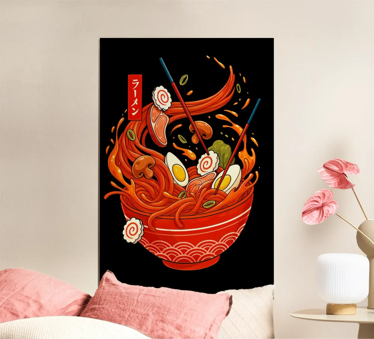 Ramen Noodles poster con telaio in plastica da Jeff Studio