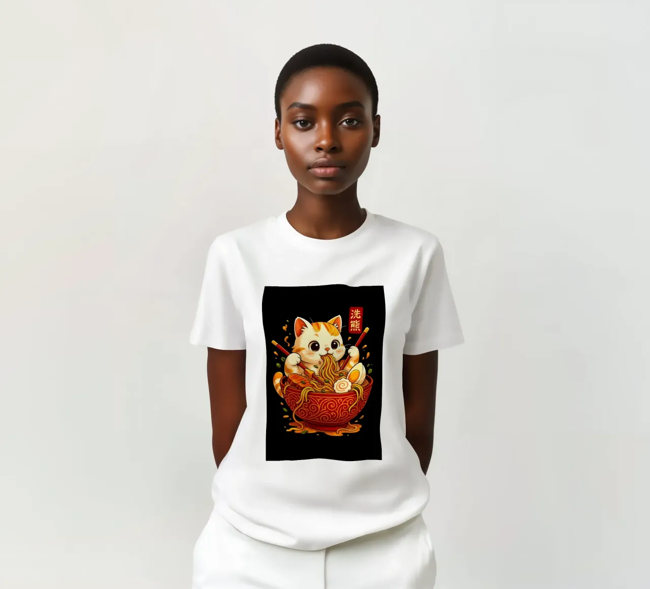 Ramen Noodles Cat t-shirt by Jeff Studio