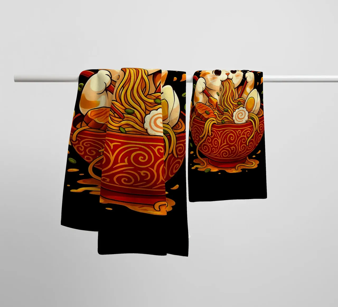 Ramen Noodles Cat asciugamano da bagno da Jeff Studio