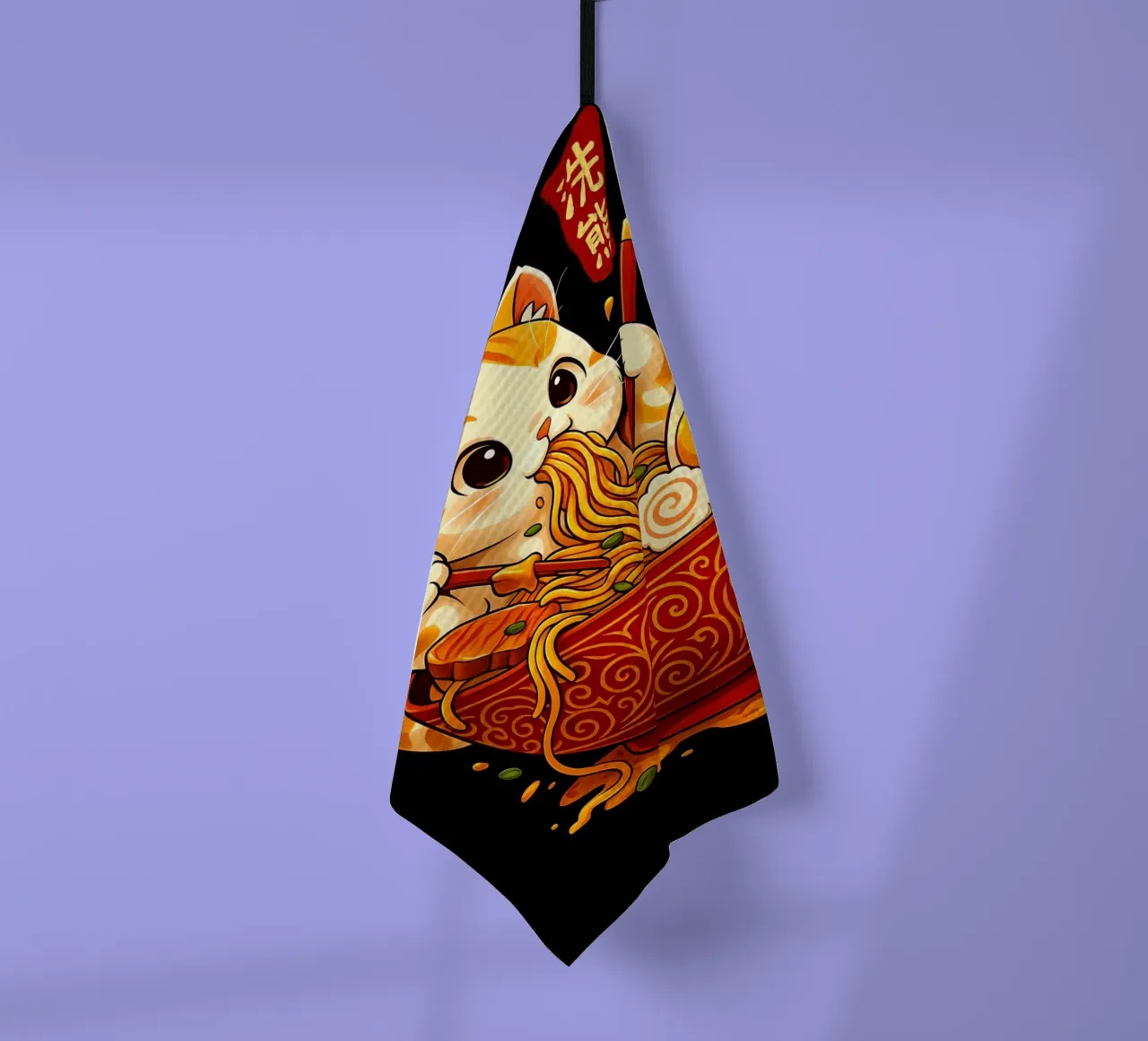 Ramen Noodles Cat canovaccio da cucina da Jeff Studio