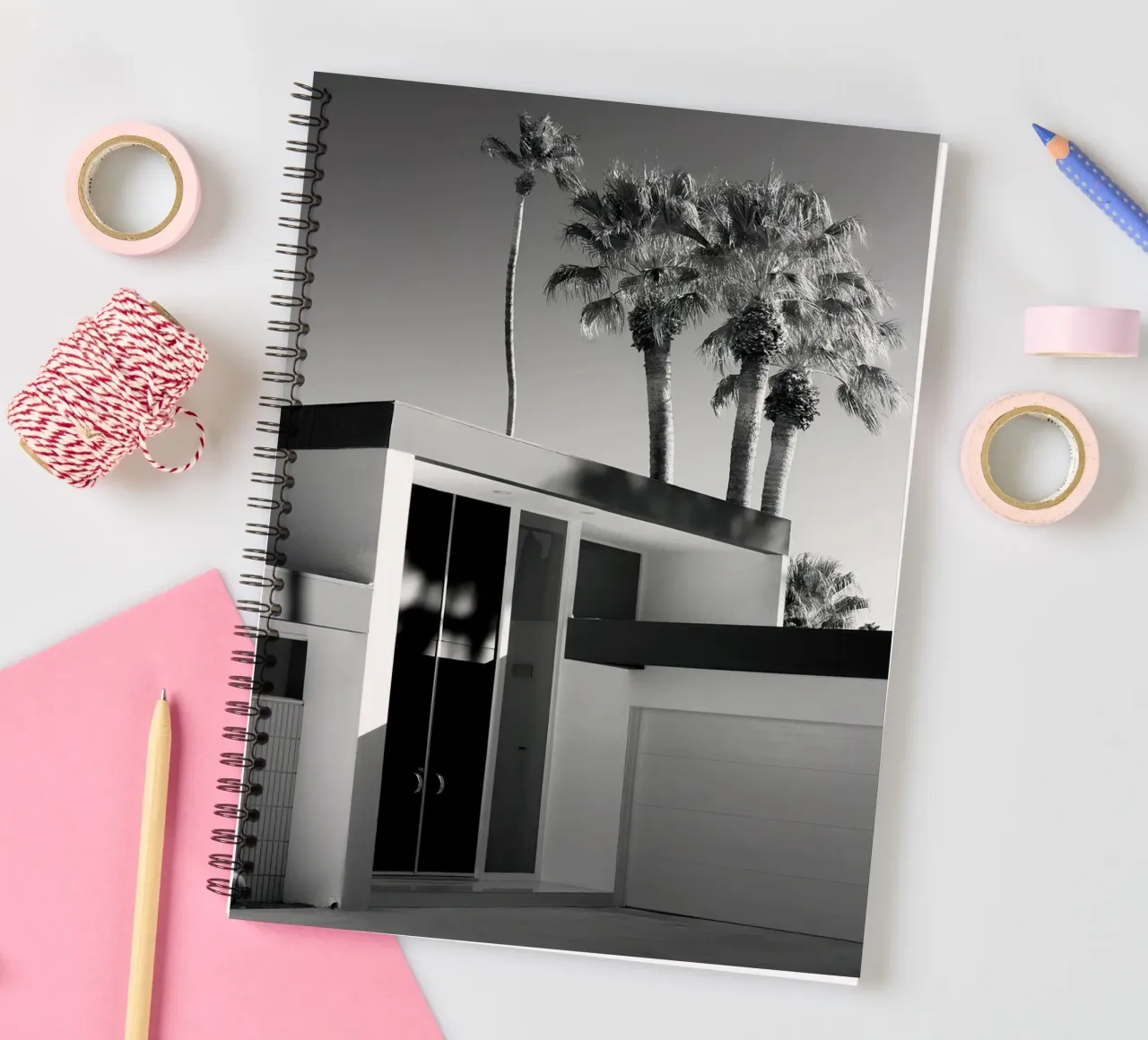 Palm Spring Modern Design spiral notebook by lennytravers