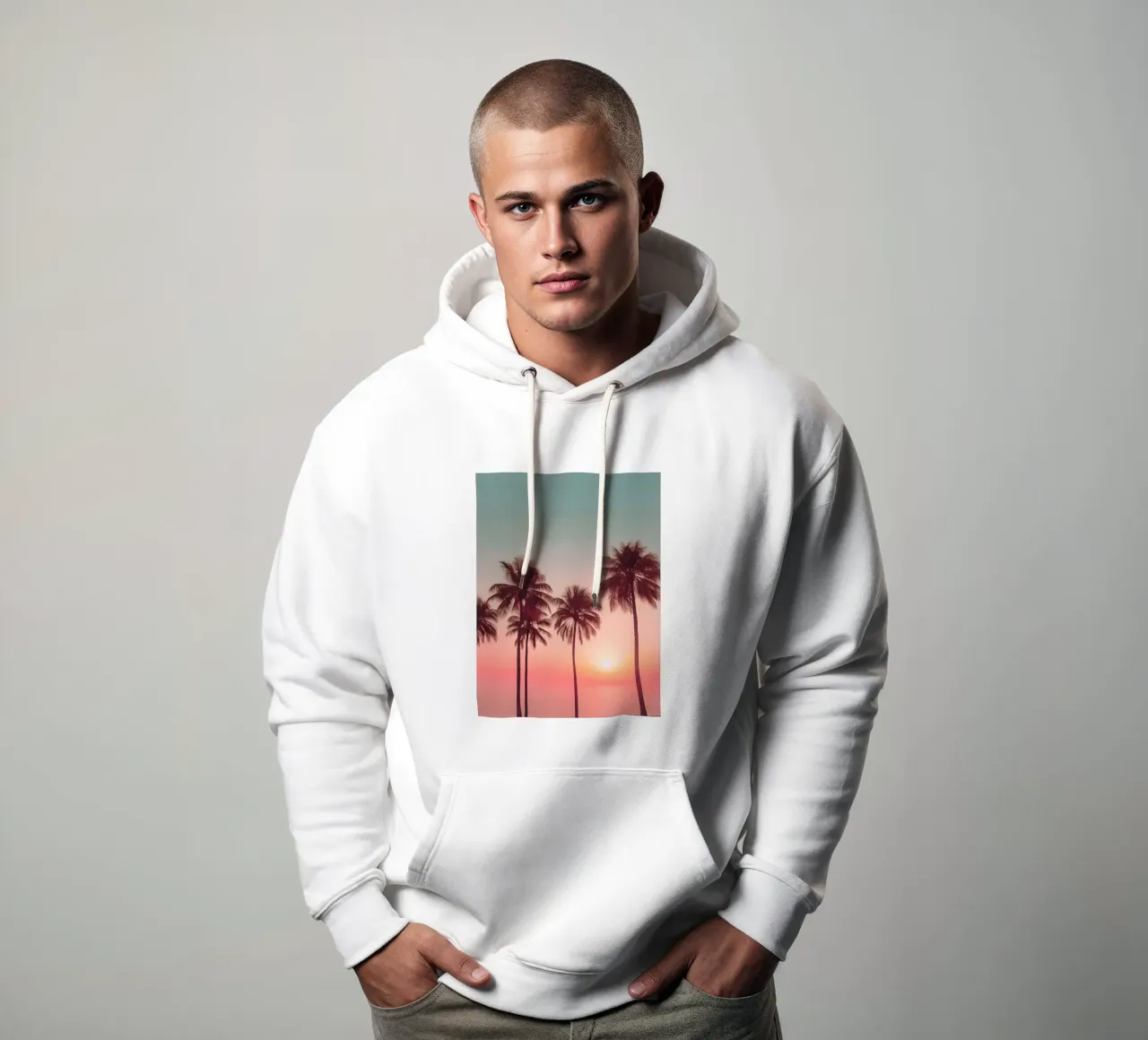 Palm Sunset felpa con cappuccio da lennytravers