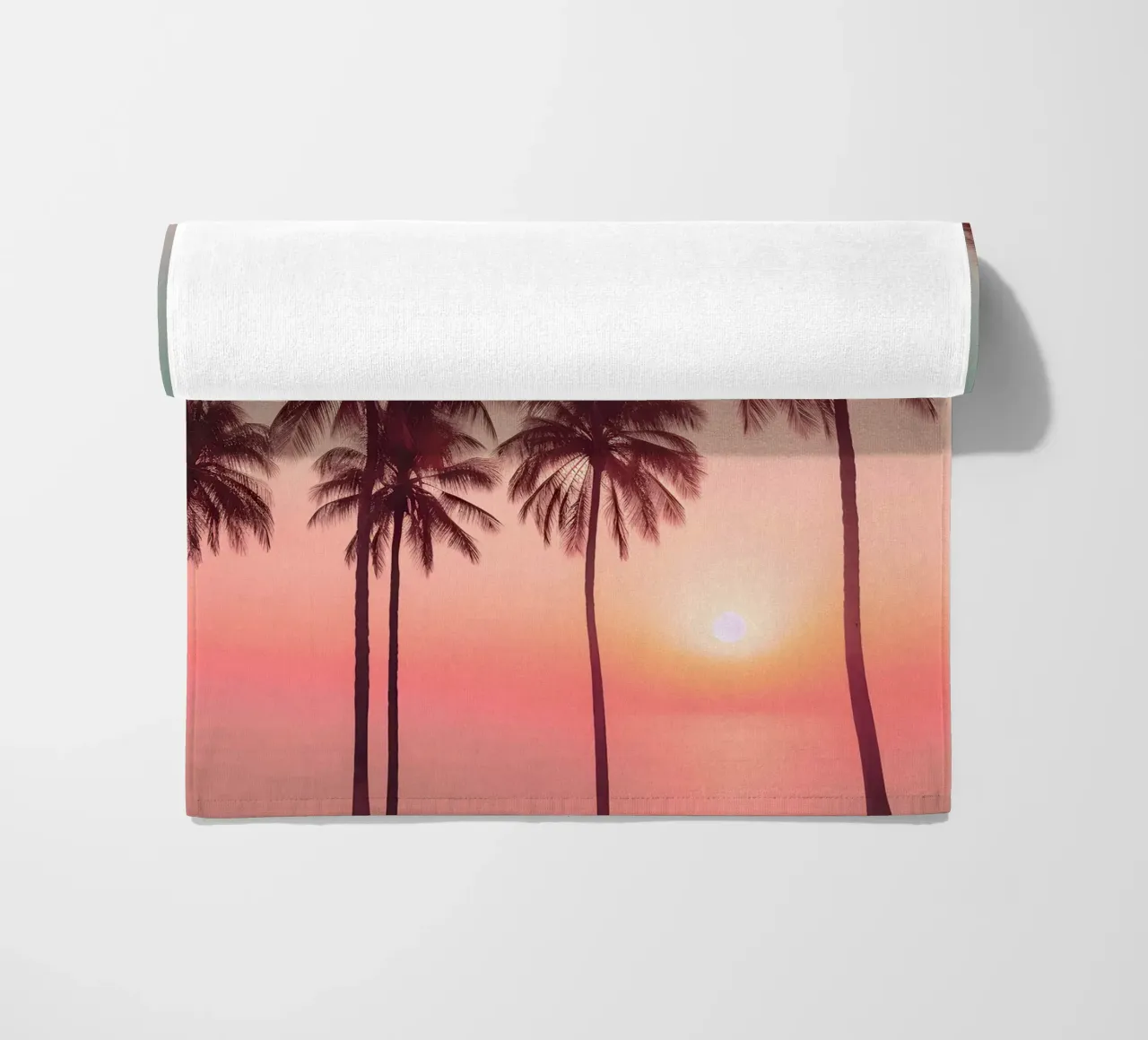 Palm Sunset beach towel by lennytravers