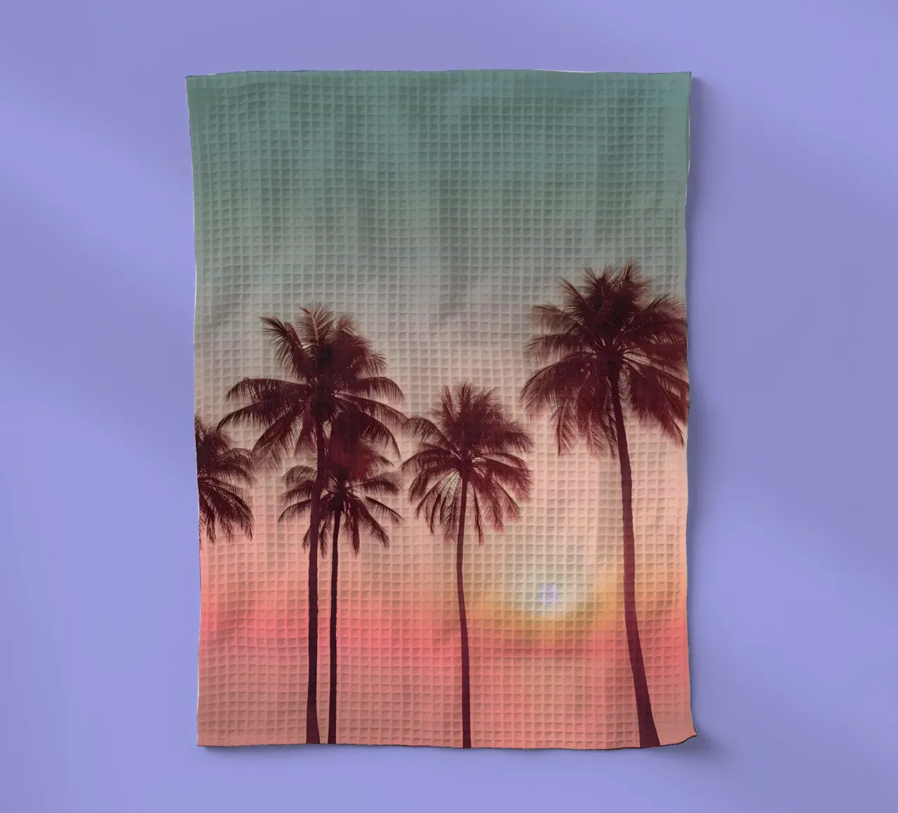 Palm Sunset tea towel by lennytravers