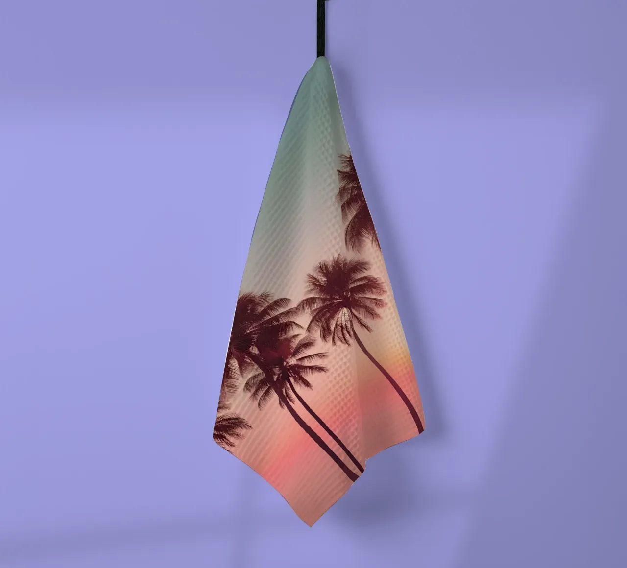 Palm Sunset tea towel by lennytravers