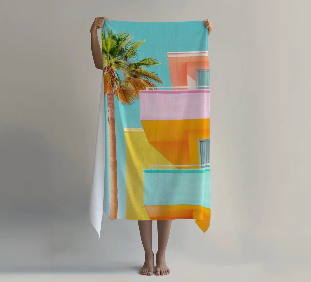 Pastel Venice beach towel by lennytravers