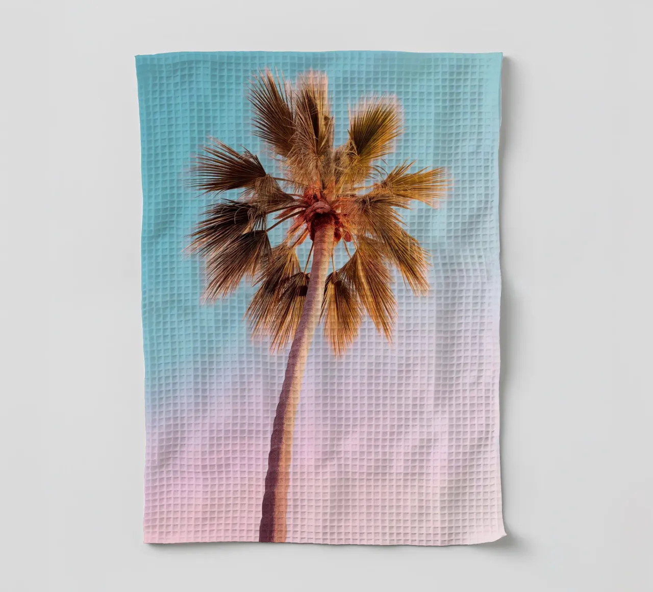 The Pastel Palm tea towel by lennytravers