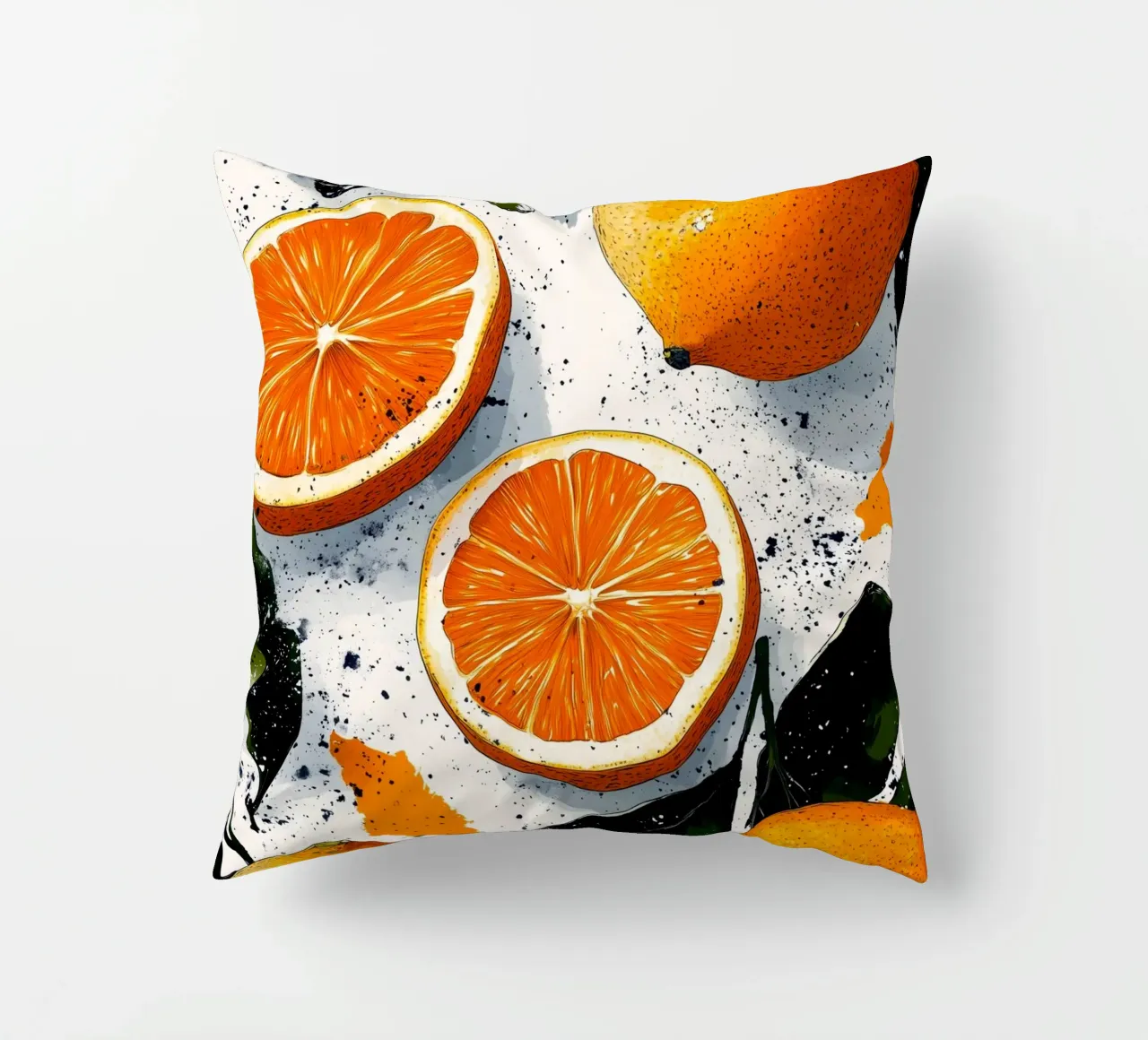Oranges decorative cushion by Justyna Jaszke JBJart