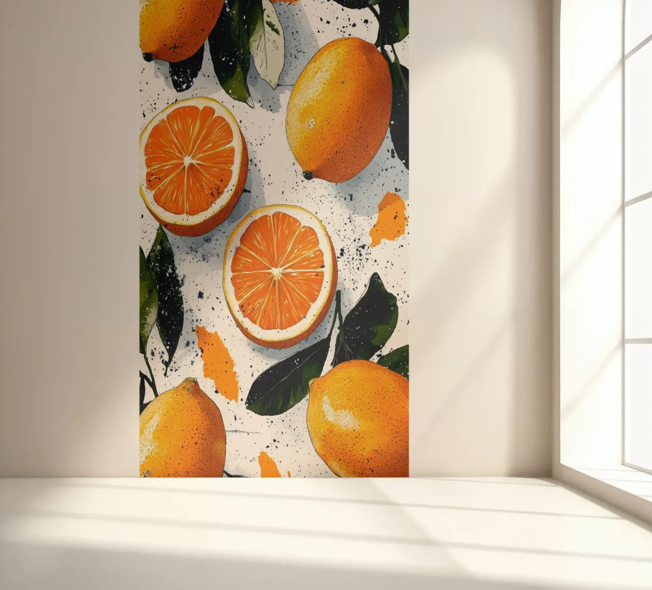 Oranges fotobehang van Justyna Jaszke JBJart
