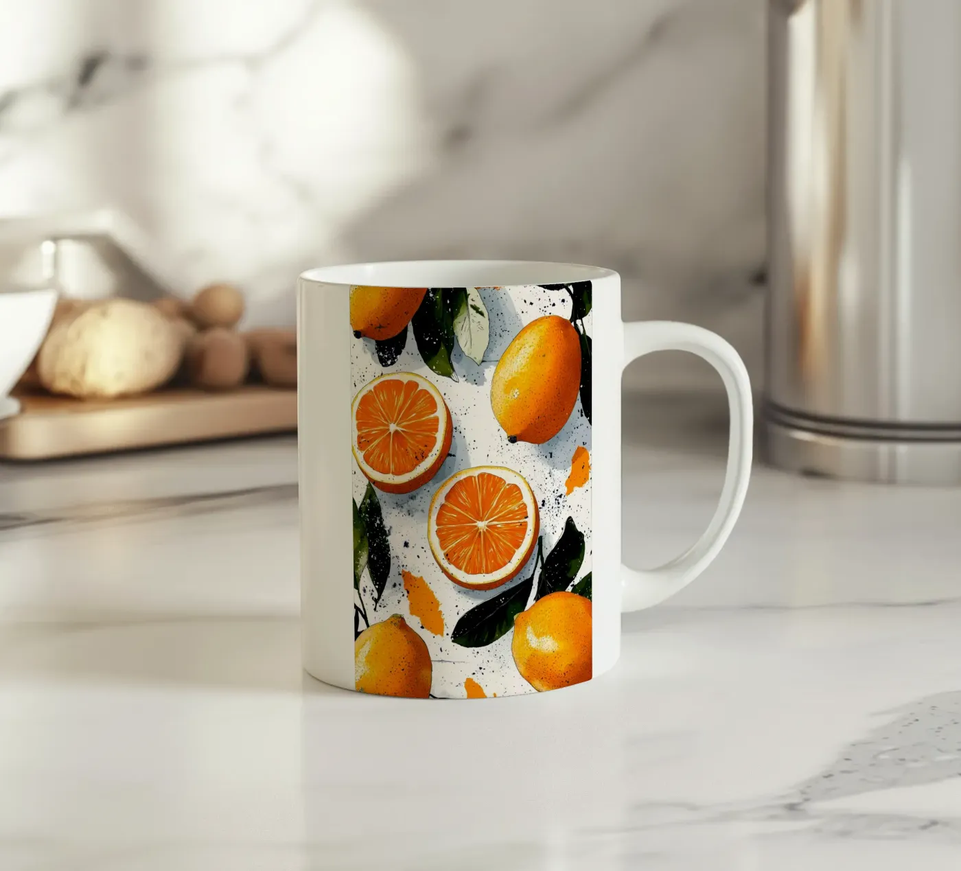 Sinaasappels keramische mok van Justyna Jaszke JBJart