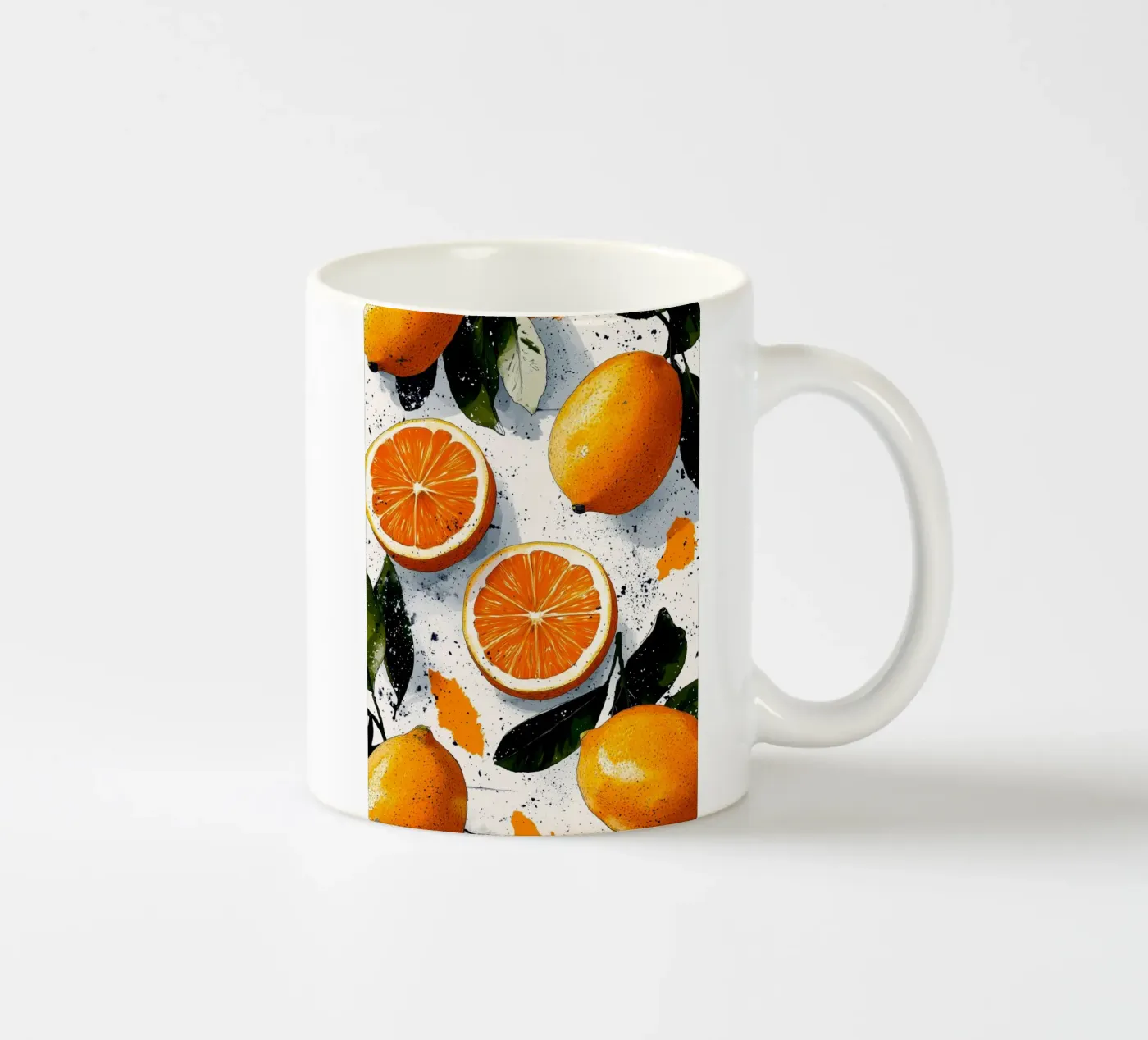 Oranges ceramic mug by Justyna Jaszke JBJart
