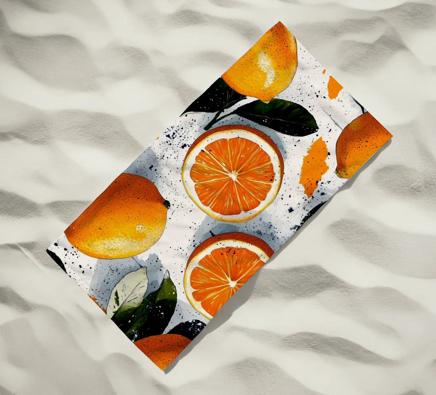 Oranges strandhanddoek van Justyna Jaszke JBJart